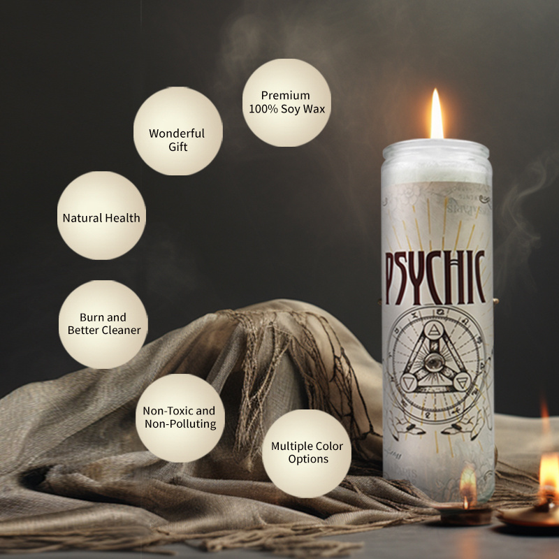 BESTSUN Custom Label Wholesale New Design Colorful Glass Religious Spiritual Candles for Church Funeral Memorial