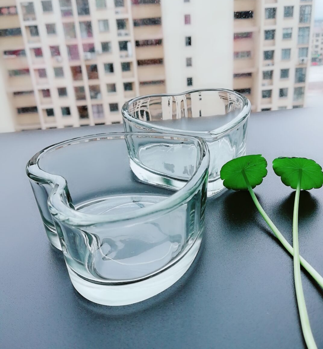 Wholesale Cheap Empty Cute Transparent Valentine Heart Shaped Glass Candle Jars for Candle Making