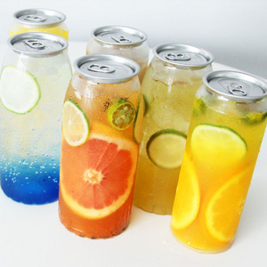 Hot Selling Custom PET Can  500ml  650ml Empty Transparent Plastic Soda Beverage Bottles With Easy Open Ends For Soft Drinking