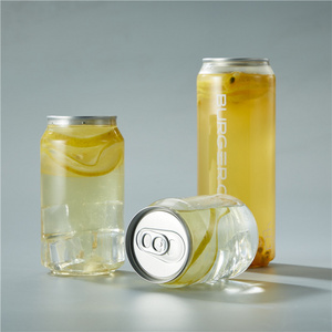 High Quality Wholesale 250ml 330ml 500ml 550ml 650ml Plastic Transparent PET Soda Can For Beverages Custom Clear soda Jar