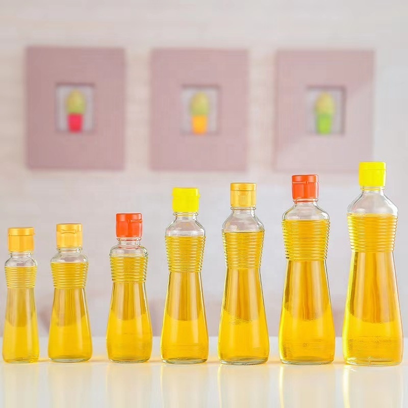 Sauce Bottle Wholesale Empty 3oz 170ml 220ml 11oz 500ml Glass Sesame Oil Bottle With Plastic Cap