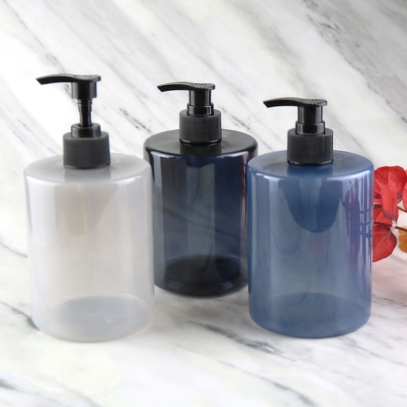 Shampoo Bottle New Design Empty 300ml 500ml 16oz Flat Shoulder Plastic PET Hand Sanitizer Bottle With Lotion Pump