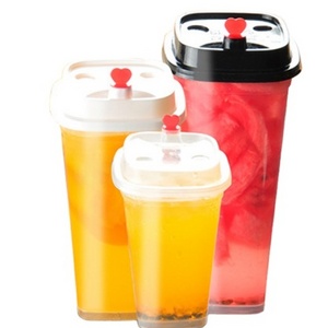 Square Shape Disposable PP Plastic Injection disposable Cup Beverage Use for Cold Drinking and milk tea