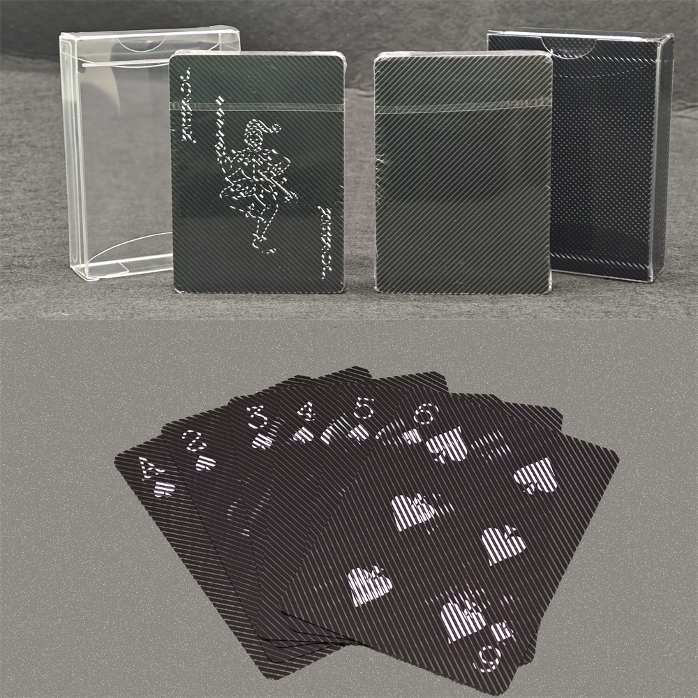 Transparent Plastic Playing Cards Waterproof  Deck of Cards with Unique Pattern Twill Backing Design Gift Clear Poker Cards