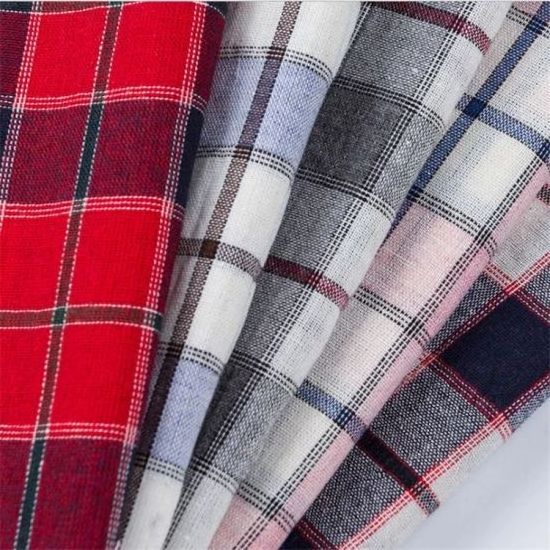 21/S Yarn Dyed 100% Cotton Plaid Flannel Fabric in low price for Shirts pajamas Uniform Dresses