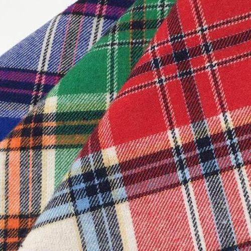 21/S Yarn Dyed 100% Cotton Plaid Flannel Fabric in low price for Shirts pajamas Uniform Dresses