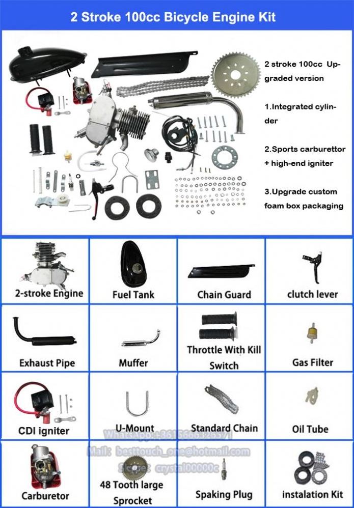 Hot Sale  gas 48Cc 49Cc 50Cc 66Cc/80Cc 100Cc 110Cc Kit Motor Bicicleta Airplane Motor With Wholesale Prices