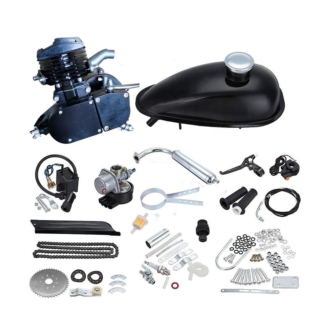 Silver & black 80cc 2 stroke motorized gas bicycle engine kit