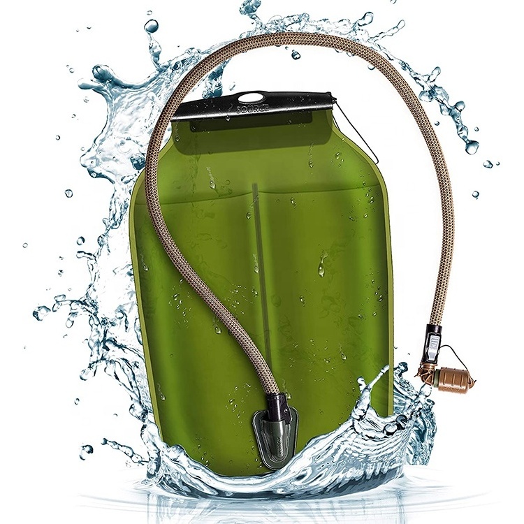 Water Bladder  3L Capacity TPU Material Water Bladder  Green Tube Cover Hydration Reservoir