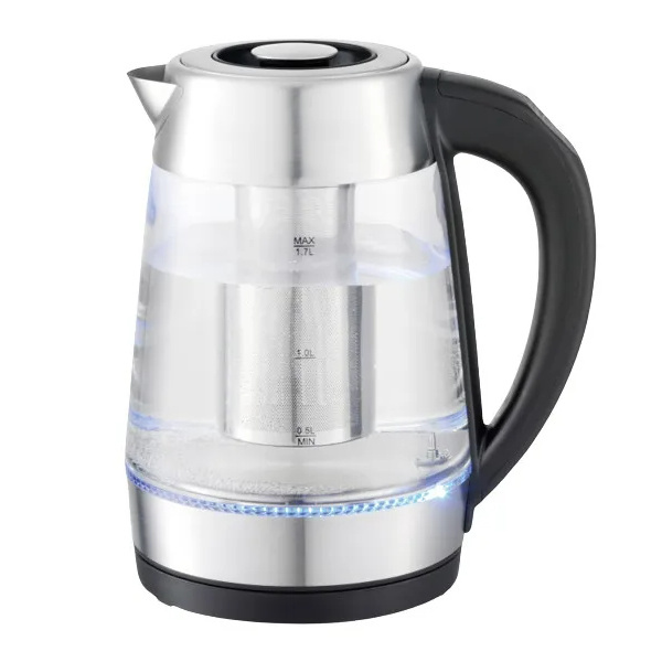 Top-Selling Cordless Electric Kettle Stainless Steel Glass with 1-Year Warranty CE/RoHS/UKCA Certified for Home and Hotel Use