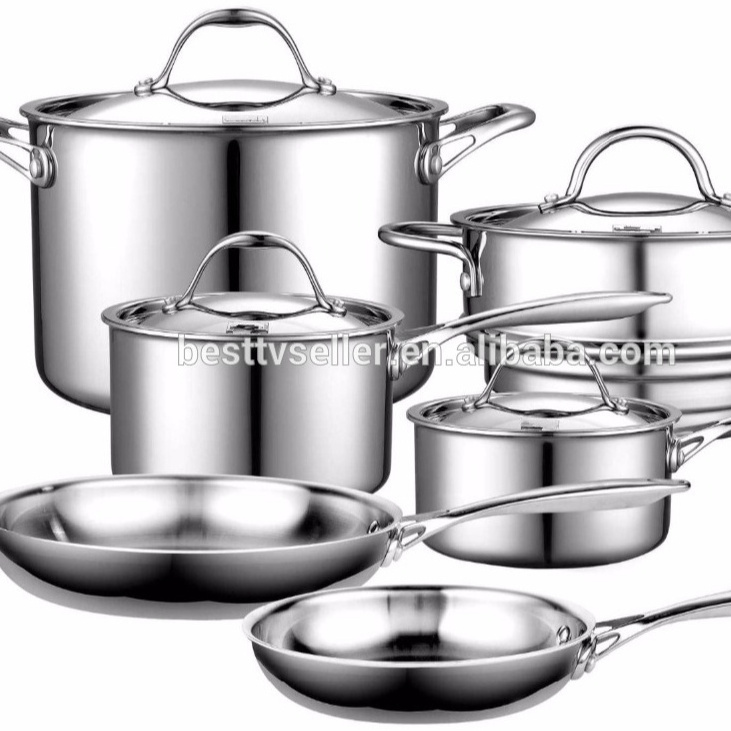 Multi-Ply Clad Stainless-Steel 10-Piece Cookware Set