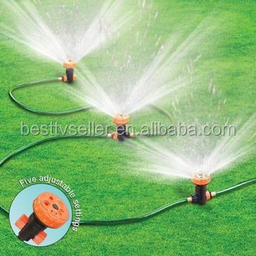 3-in-1 portable sprinkler system with 5 spray settings