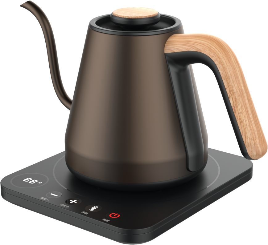 Gooseneck Electric Kettle With Digital Display and Electronic Control 1200W SUS 304 housing with coated colour