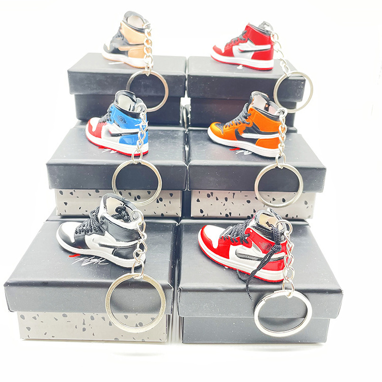 Mini Sneaker shoe 3D Slipper Keychain Couple Box Pendant  Collection Value Keychain