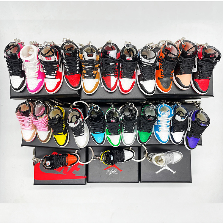 Mini Sneaker shoe 3D Slipper Keychain Couple Box Pendant  Collection Value Keychain