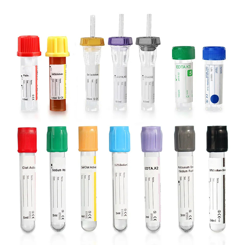 Blood Test Tubes Medical Disposable ESR Tube Glass Plastic Vacuum Clot Activator K3 K3 EDTA Blood Sample Collection Tube