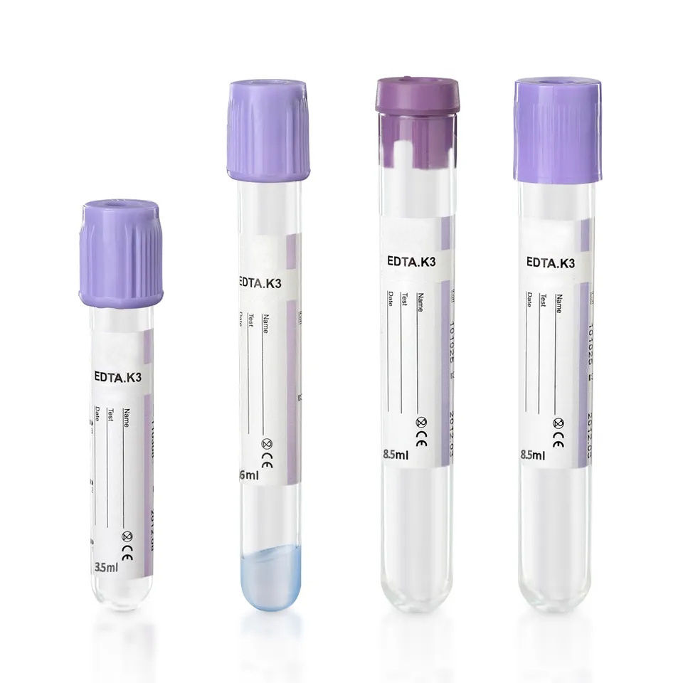 Blood Test Tubes Medical Disposable ESR Tube Glass Plastic Vacuum Clot Activator K3 K3 EDTA Blood Sample Collection Tube