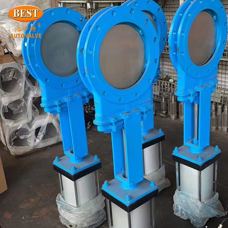 motorized slide QZ-C-DXZ43 Carbon Steel ANSI Flange Pneumatic Rising Stem Type Knife Gate Valve