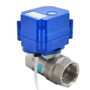 C520-B SS Series 2 Way Micro Electric Ball Valve 1/2" 3/4" 1" BSP NPT 5v 24V 220V 110v dc ac thread electric ball valve