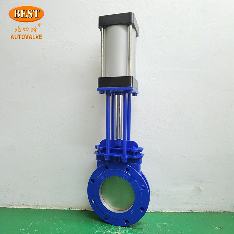 motorized slide QZ-C-DXZ43 Carbon Steel ANSI Flange Pneumatic Rising Stem Type Knife Gate Valve