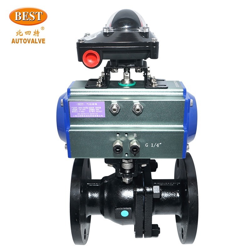 Q800 2 Way 3 PCS 1000 WOG 304 Stainless Steel WCB Air Control Ball Valve Pneumatic Actuated Ball Valve with Limit Switch