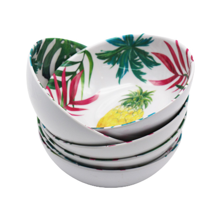 Hot Sale 7 Piece Round 6 inch Melamine Salad Fruit Cereal Bowl