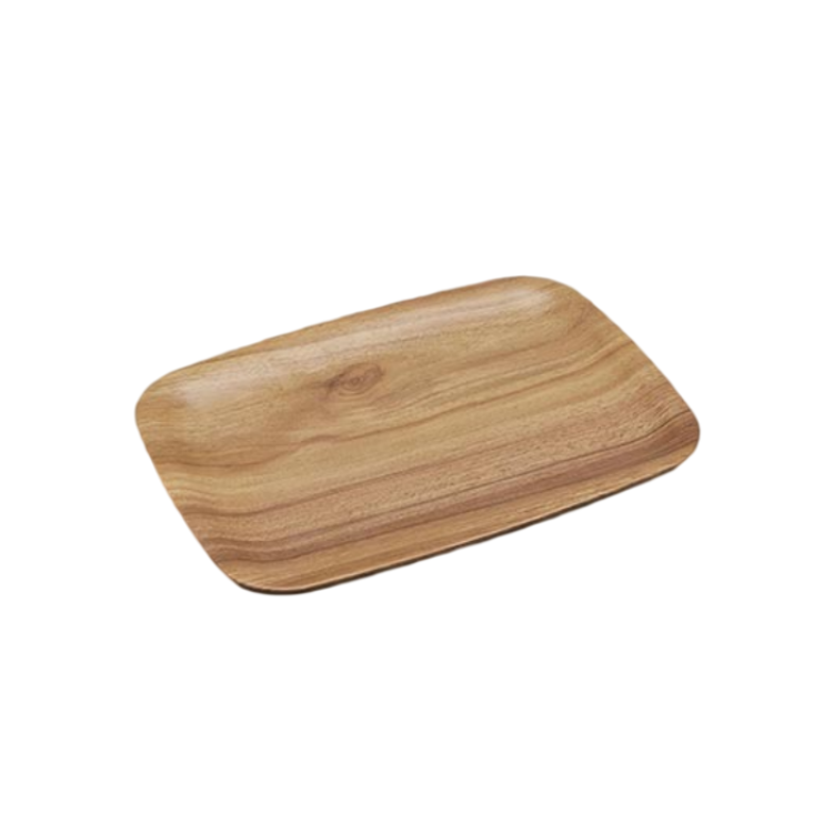 Wooden Design Plastic Dinner Melamine Cater Food Preservation Sublimation Blank Base Plate Organic Dry Fruit Tray