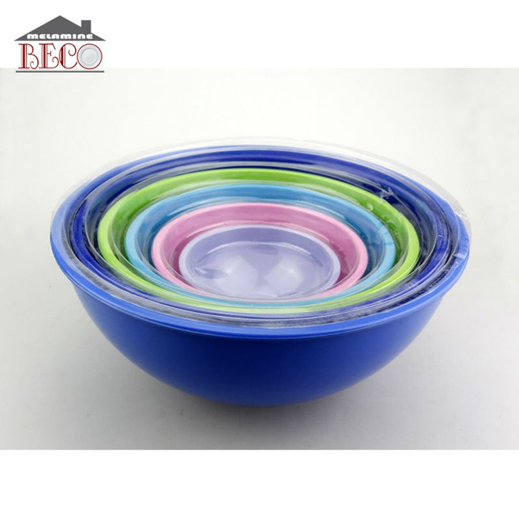 Large round melamine fruit plastic salad bowl with lids