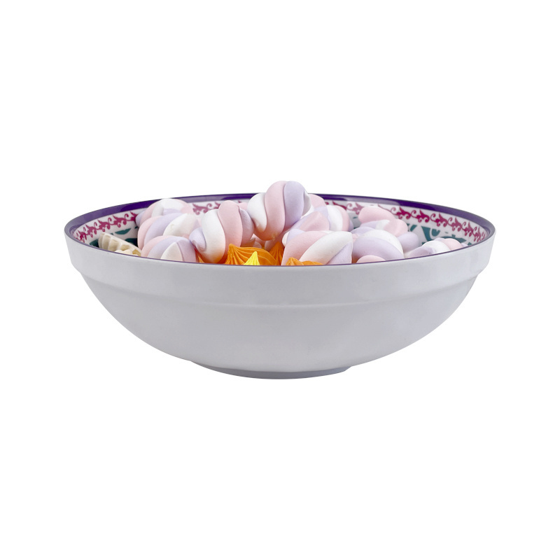 New custom printed large pretty 6 8 9.8 inch round melamine turkish bowls