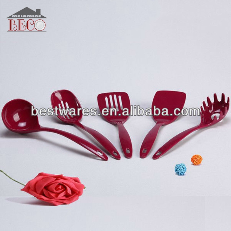 custom logo red melamine cook knife fork spoon