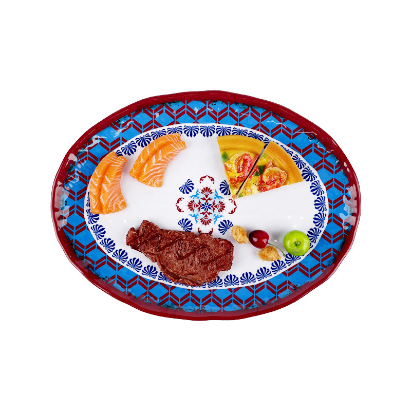 High Quality Light Weight Durable Melamine oval serve platter plastic oval tray