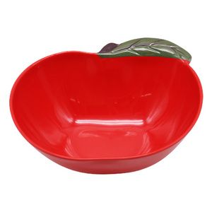 New Style Red wholesale Melamine dinner ware Plastic Apple Fruit Shape Bowl