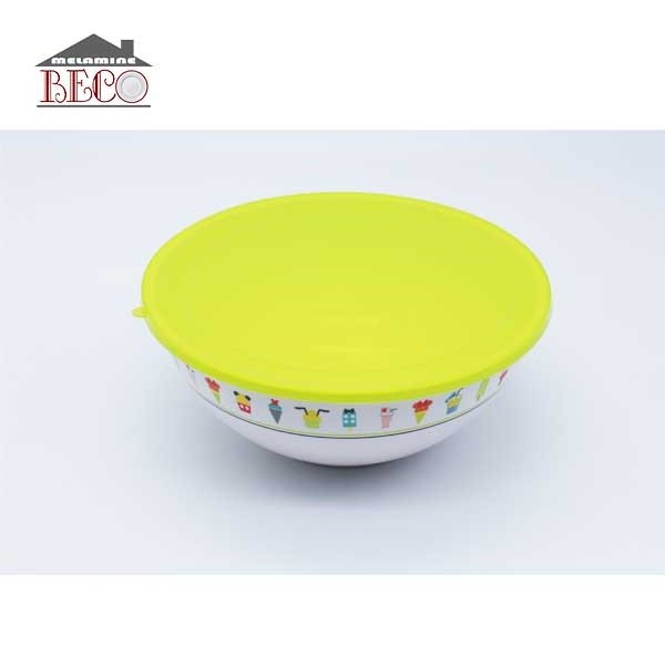 gift kitchen utensils tableware 3pcs melamine mixing bowl with lid