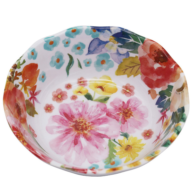 Flower Asian Color Custom Melamine Wholesale Serving Bowl