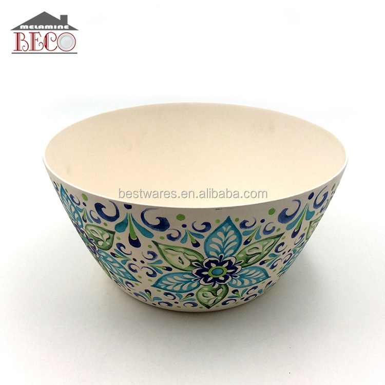 2021 Wholesale Bamboo Fiber Material Round fruit Salad Bowl