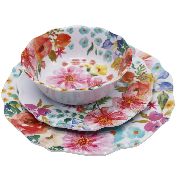 Flower Asian Color Custom Melamine Wholesale Serving Bowl