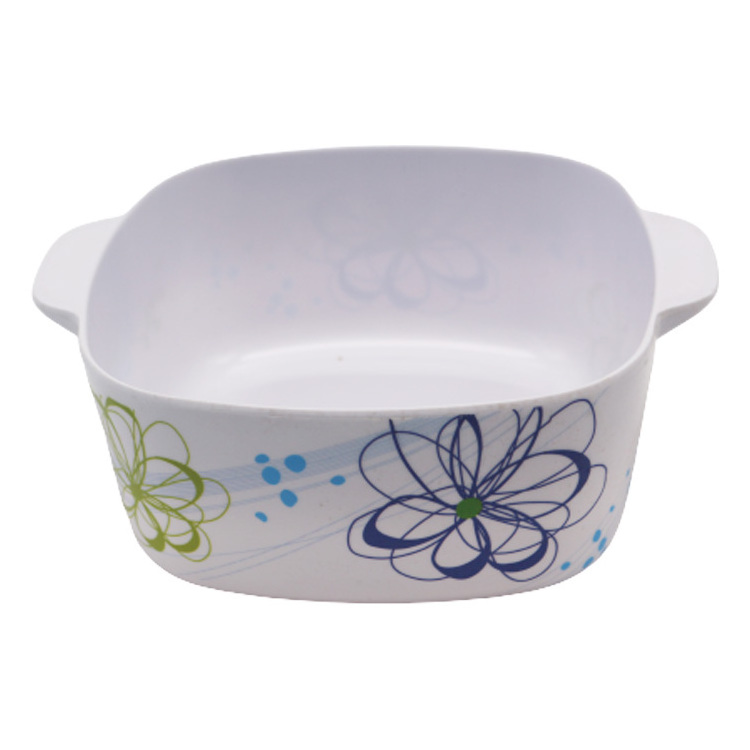 Flower Printed Melamine Soup dessert nest Bowl With Lid