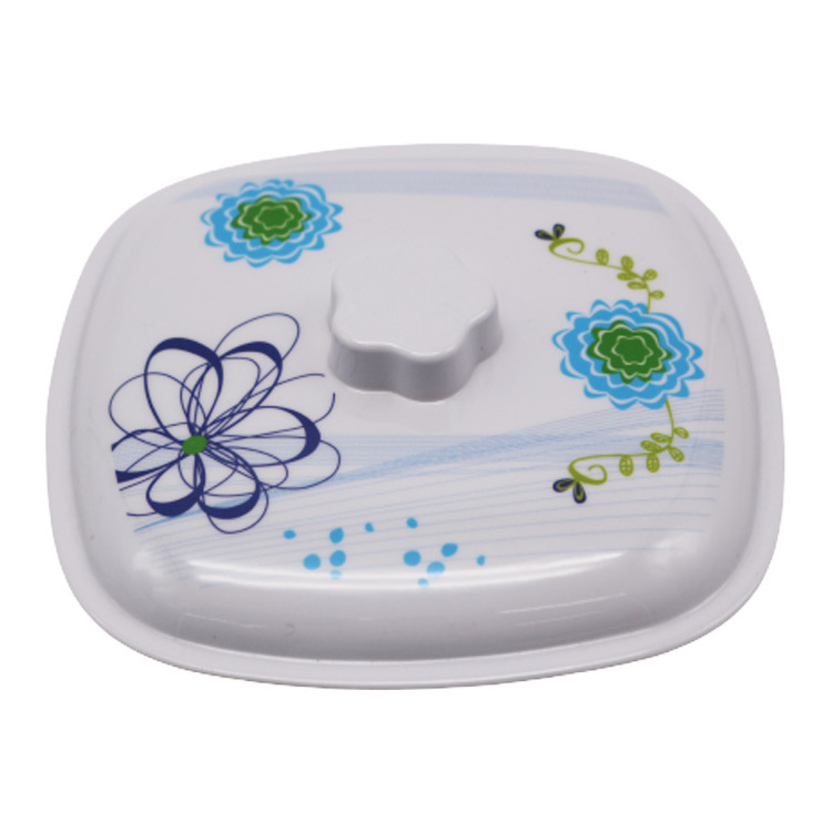 Flower Printed Melamine Soup dessert nest Bowl With Lid