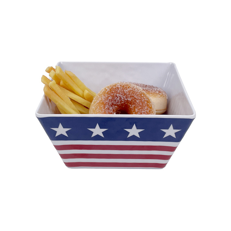 Square Melamine Salad Bowl Set Plastic Candy Bowl for USA Market