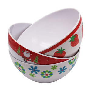 Wholesale Customizable Pattern Design Round Melamine Plastic Fruit Noodle Cereal Bowl