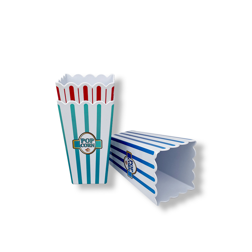 High Quality Custom Square Printed  Melamine Plastic Popcorn Serving Bucket bowl