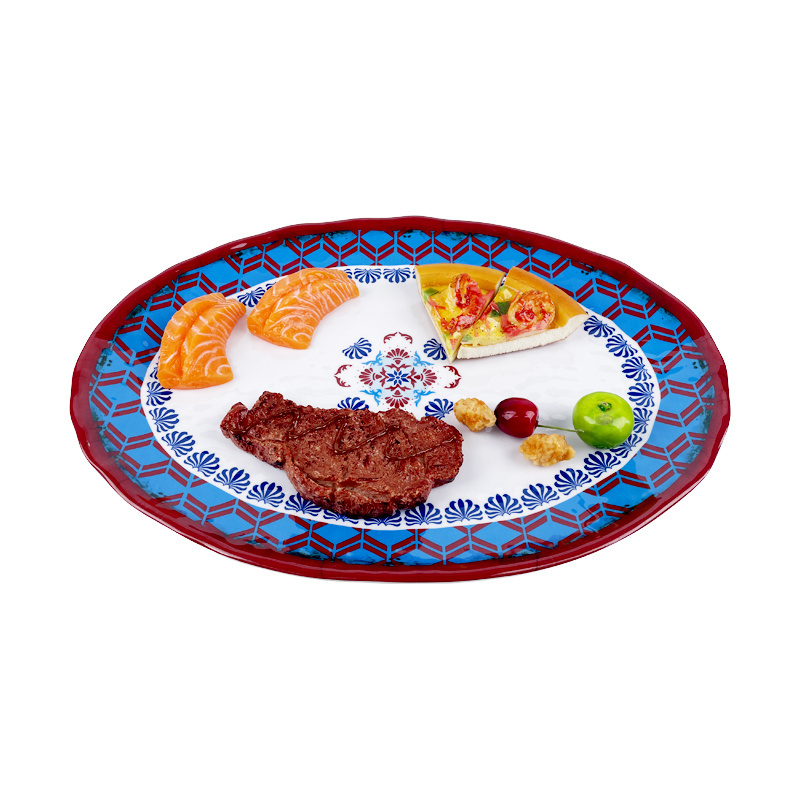 High Quality Light Weight Durable Melamine oval serve platter plastic oval tray