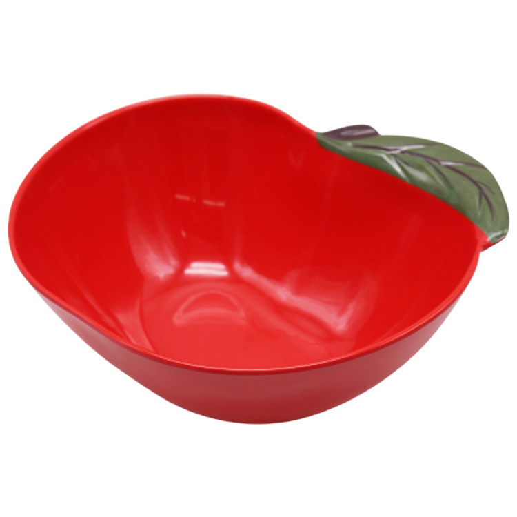 New Style Red wholesale Melamine dinner ware Plastic Apple Fruit Shape Bowl