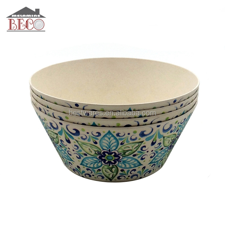 2021 Wholesale Bamboo Fiber Material Round fruit Salad Bowl