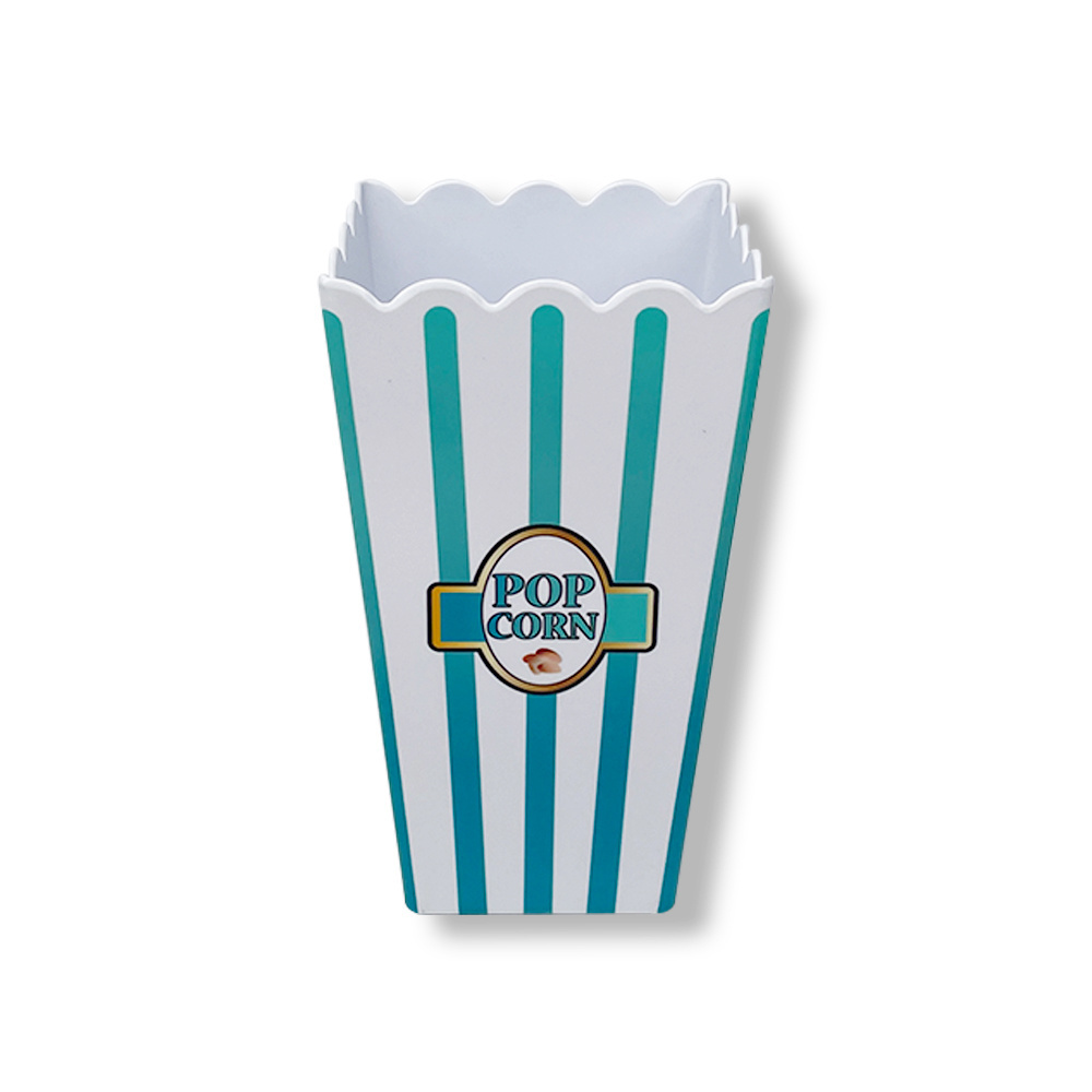 High Quality Custom Square Printed  Melamine Plastic Popcorn Serving Bucket bowl