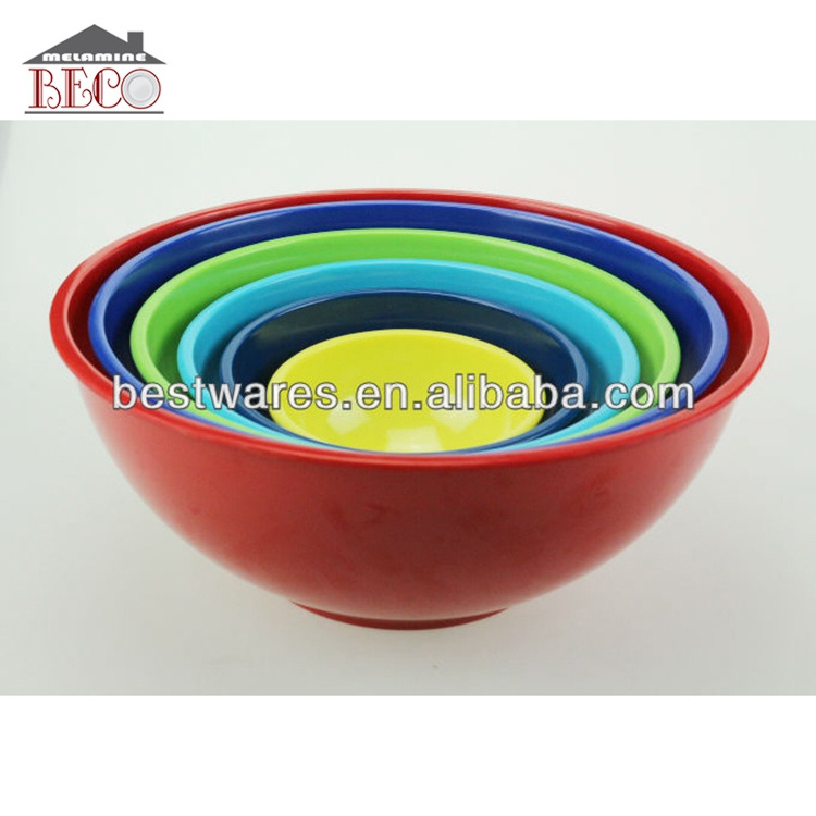 Large round melamine fruit plastic salad bowl with lids