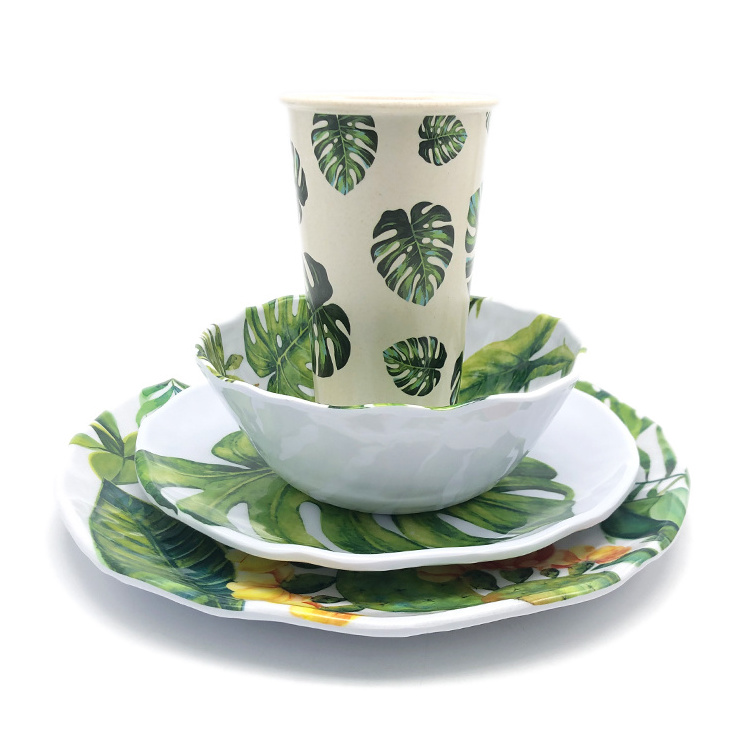 wholesale Tropic Decor Restaurant Melamine Tableware For 5 Star Hotel dinnerware sets