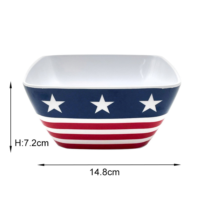 custom usa flag design round USA market melamine salad bowl