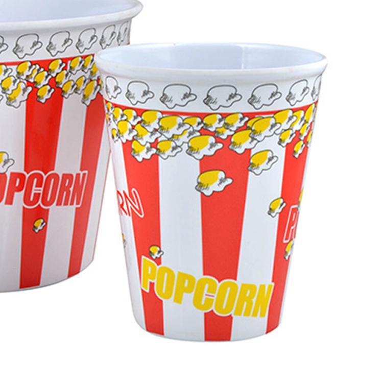 New design melamine popcorn fruit storage plastic bucket bowl