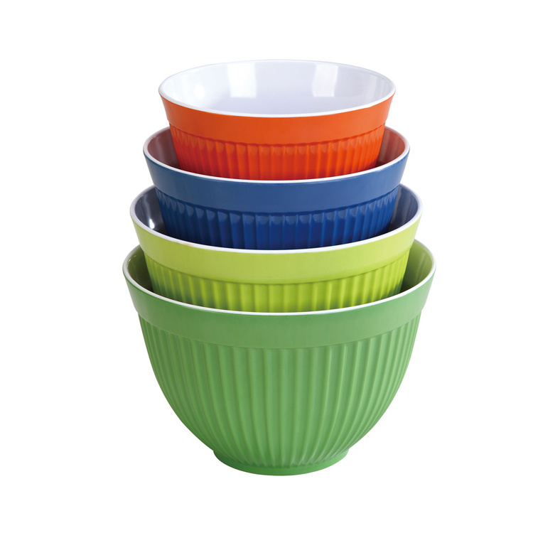 Durable colorful cheap melamine mixing bowl with handle dinner